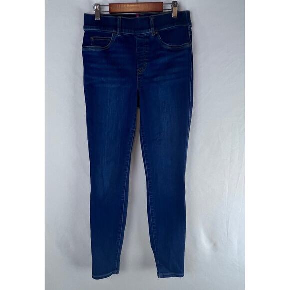 SPANX ANKLE SKINNY Distressed Blue Pull-on Jeans Jegging Size Small $128 - Picture 1 of 7